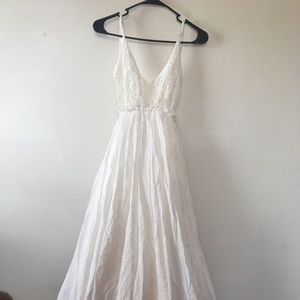 White Backless Maxi Dress